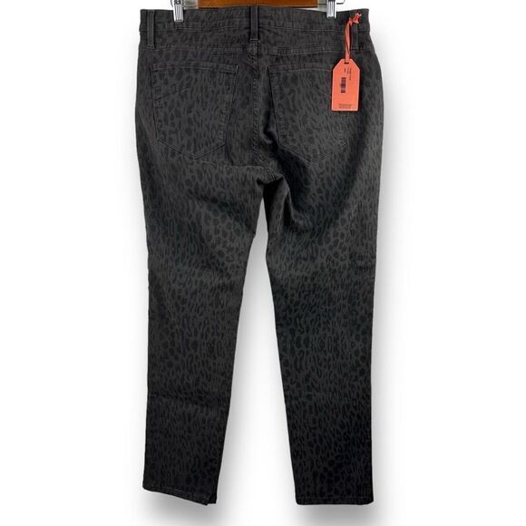 James Jeans Women's Size 16 Twiggy Curvy Black Leopard Print Skinny Jeans‎ New - Picture 2 of 14